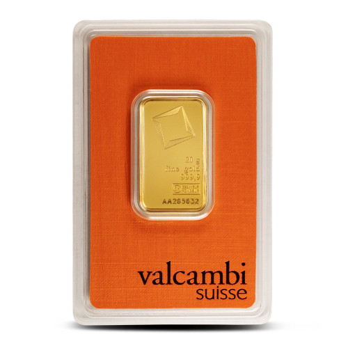20 Gram Valcambi Gold Bar New w/ Assay