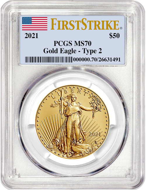 2021 Gold American Eagle Type 2 First Strike PCGS MS70