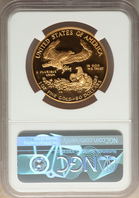1987-W $50 One-Ounce Gold Eagle NGC PF70