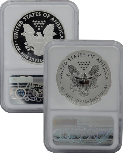 2012-S US Mint American Silver Eagle 2pc Set Reverse NGC PF70 and
