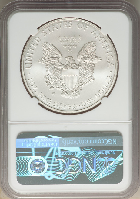 2008-W S$1 Silver Eagle Burnished SP NGC MS70