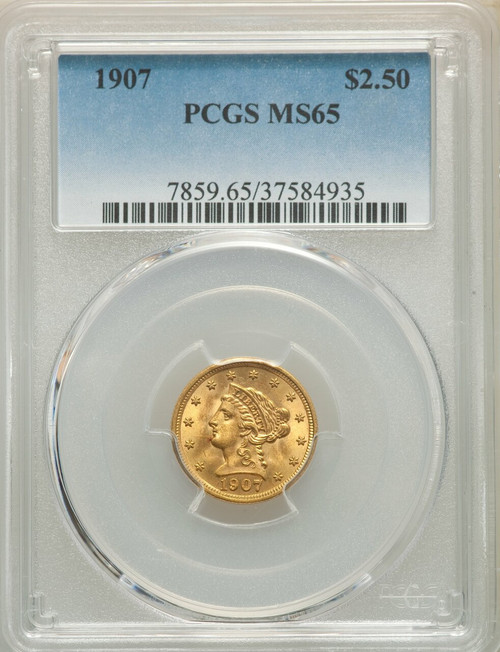1907 $2.50 Liberty Quarter Eagle PCGS MS65