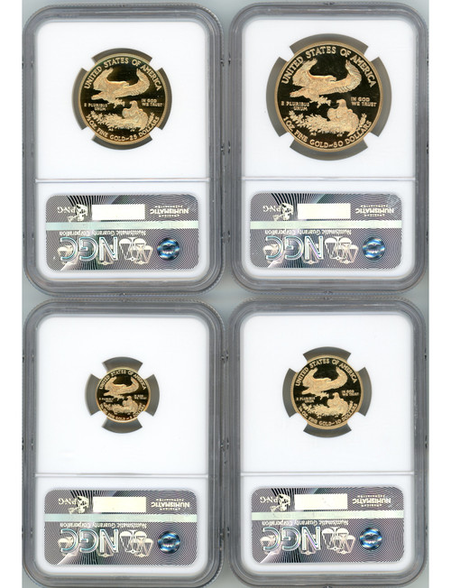 2016-W Gold Eagle Proof 4-Coin Year Set NGC PF70 Ed Moy Signed