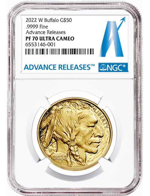 2022-W $50 Gold Buffalo Advanced Releases NGC PF70UCAM