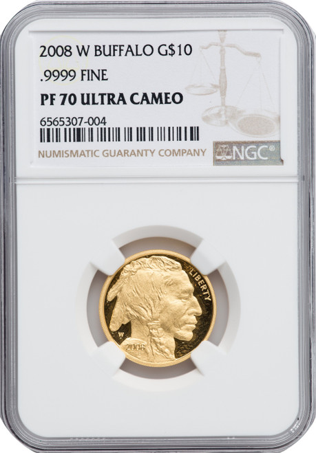 2008-W $10 Quarter-Ounce Gold Buffalo NGC PF70