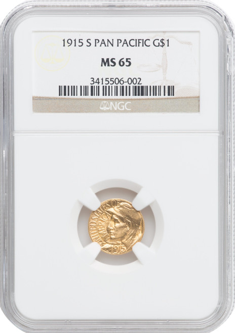 1915-S G$1 PAN-PAC Gold Dollar Commemorative Gold NGC MS65