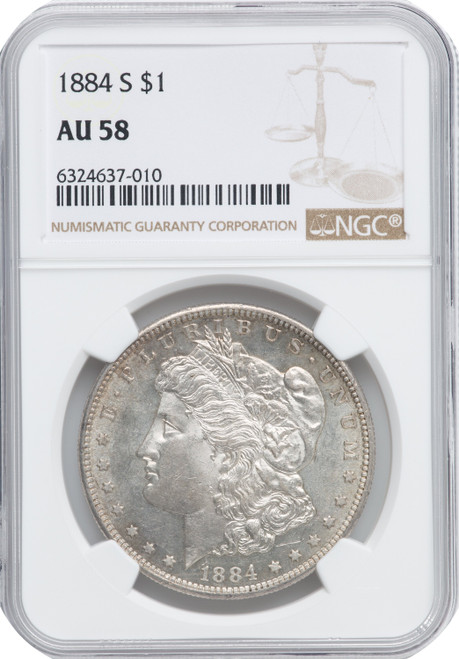 1884-S $1 Morgan Dollar NGC AU58