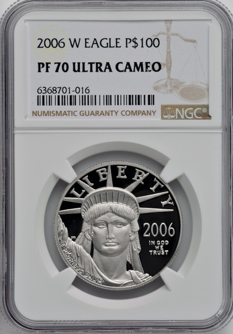 2006-W $100 One-Ounce Platinum Eagle Statue of Liberty NGC PF70