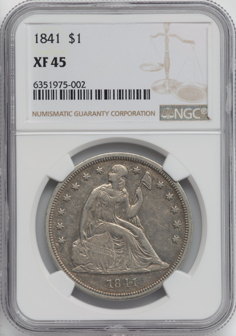 1841 S$1 Seated Dollar NGC XF45