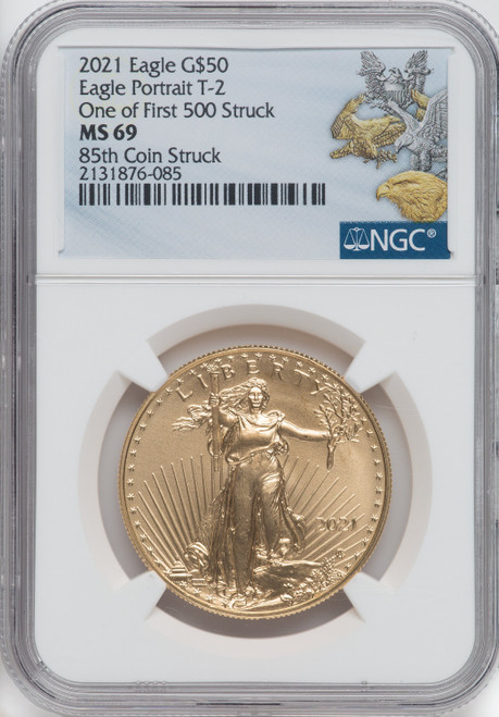 2021 $50 Type 2 Gold Eagle At Dusk & Dawn 35th Anniversary 85th NGC MS69
