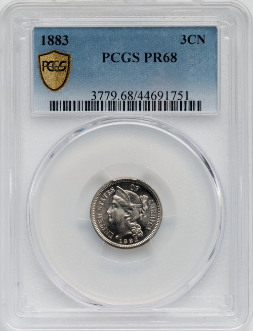 1883 3CN Proof Three Cent Nickel PCGS PR68