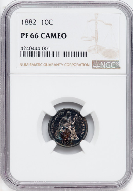 1882 10C CA Proof Seated Dime NGC PR66