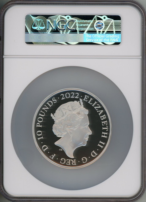 Elizabeth II 10oz silver  James I  10 Pounds 2022 PR69 Ultra Cameo NGC. First Release World Coins NGC MS69