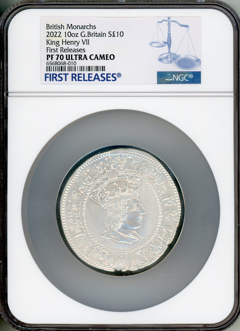 Elizabeth II silver Proof  King Henry VII  10 Pounds (10 oz) 2022 PR70 Ultra Cameo NGC World Coins NGC MS70