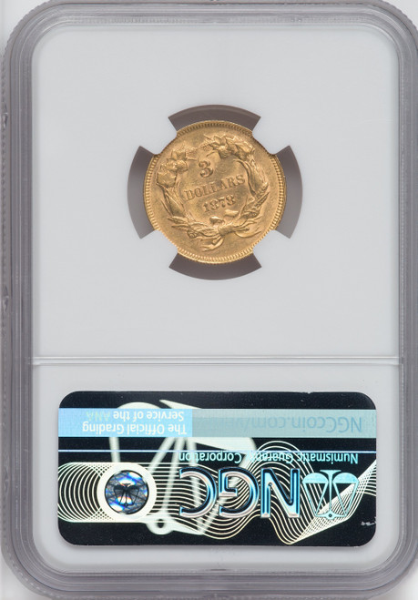 1878 $3 Three Dollar Gold Pieces NGC MS61