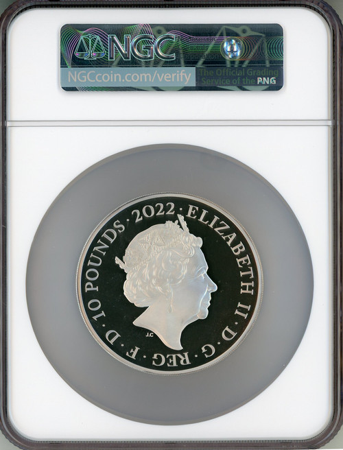 Elizabeth II silver Proof  King George I  10 Pounds (10 oz) 2022 PR70 Ultra Cameo NGC World Coins NGC MS70