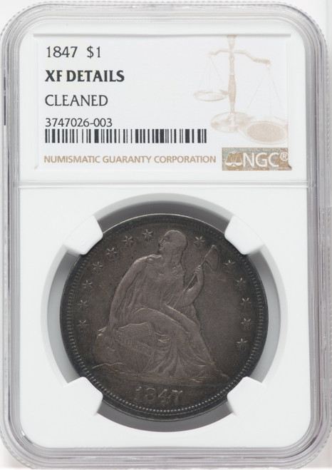 1847 S$1 Seated Dollar Details NGC XF40
