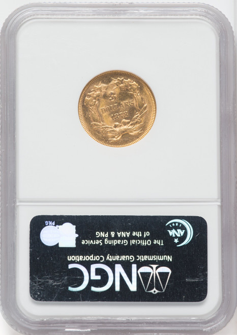 1878 $3 Three Dollar Gold Pieces NGC MS63