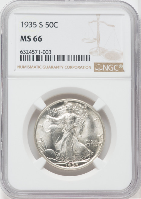 1935-S 50C Walking Liberty Half Dollar NGC MS66