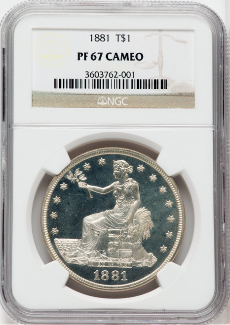 1881 T$1 CA Proof Trade Dollar NGC PR67