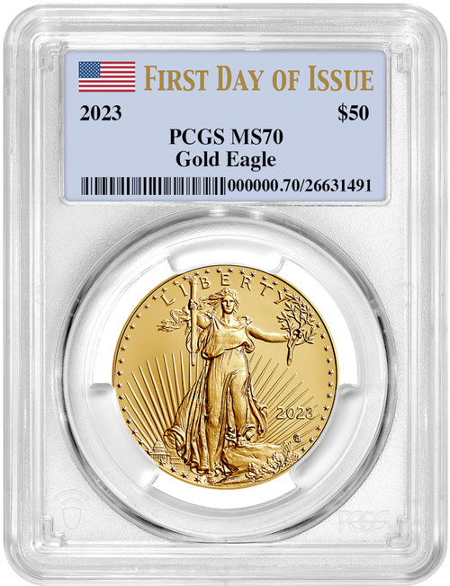 2023 $50 One Ounce Gold Eagle First Day of Issue PCGS MS70