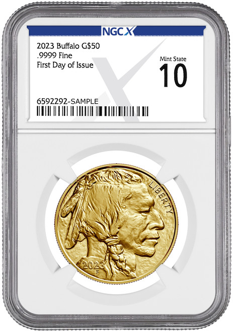 2023 $50 One Ounce Gold Buffalo First Day of Issue NGCX MS10