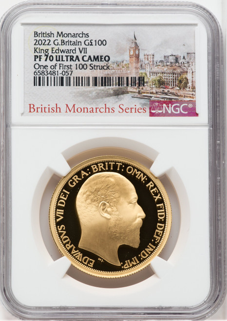 Elizabeth II gold Proof  King Edward VII  100 Pounds (1 oz) 2022 PR70 Ultra Cameo NGC World Coins NGC MS70
