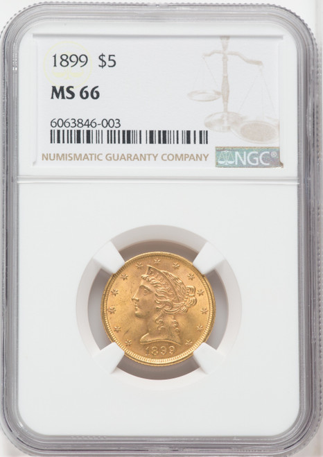 1899 $5 Liberty Half Eagle NGC MS66