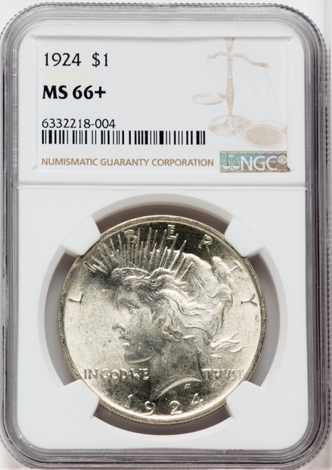 1924 $1 NGC Plus Peace Dollar NGC MS66+