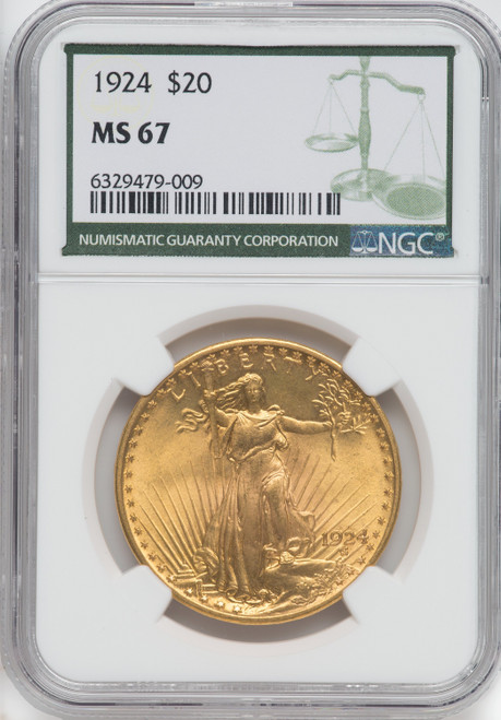 1924 $20 Saint Saint-Gaudens Double Eagle NGC MS67