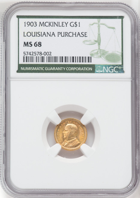 1903 G$1 MCKIN Commemorative Gold NGC MS68