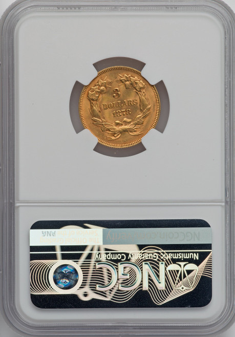 1878 $3 Three Dollar Gold Pieces NGC MS64