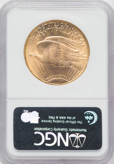 1908-D $20 MOTTO Saint-Gaudens Double Eagle NGC MS65