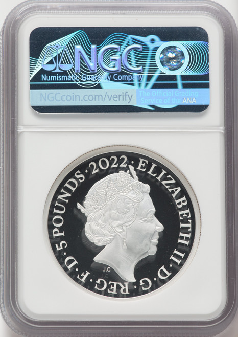 Elizabeth II silver Proof  King George I  5 Pounds (2 oz) 2022 PR70 Ultra Cameo NGC World Coins NGC MS70