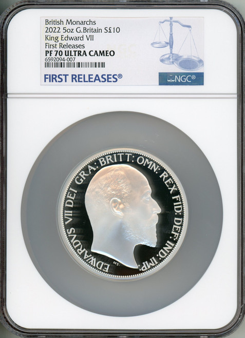 Elizabeth II silver Proof  King Edward VII  10 Pounds 5 oz) 2022 PR70 Ultra Cameo NGC World Coins NGC MS70