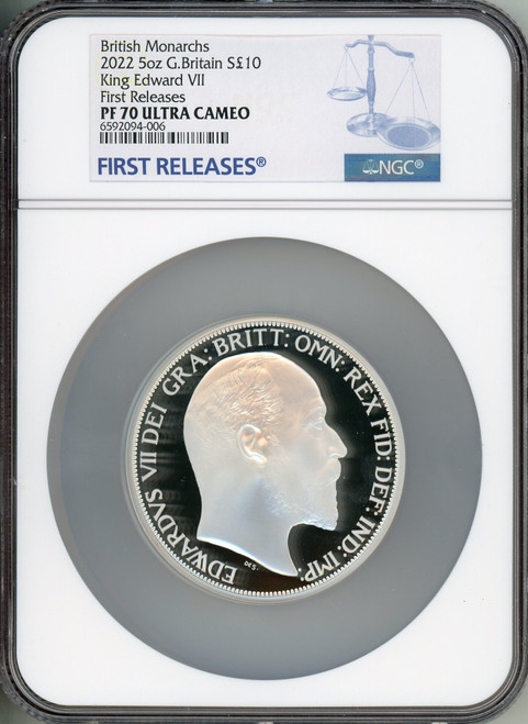 Elizabeth II silver Proof  King Edward VII  10 Pounds 5 oz) 2022 PR70 Ultra Cameo NGC World Coins NGC MS70
