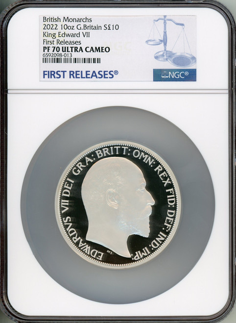 Elizabeth II silver Proof  King Edward VII  10 Pounds (10 oz) 2022 PR70 Ultra Cameo NGC World Coins NGC MS70