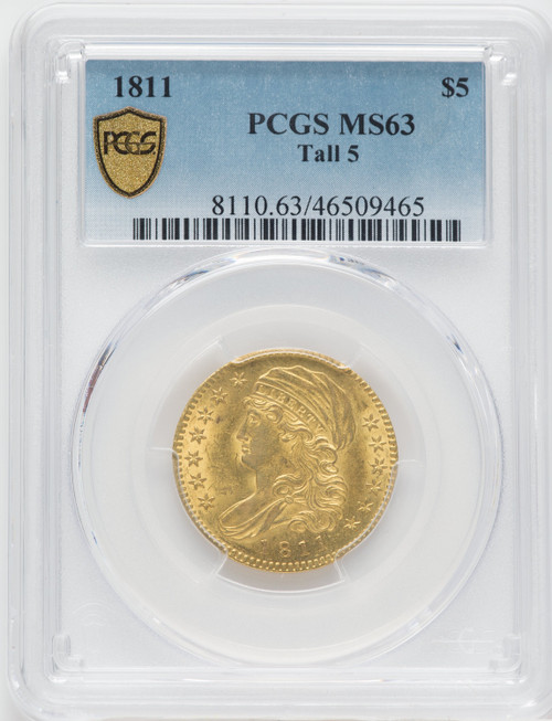 1811 $5 Tall 5 Early Half Eagle PCGS MS63