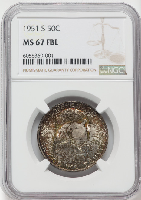 1951-S 50C FL Franklin Half Dollar NGC MS67