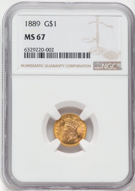 1889 G$1 Gold Dollar NGC MS67
