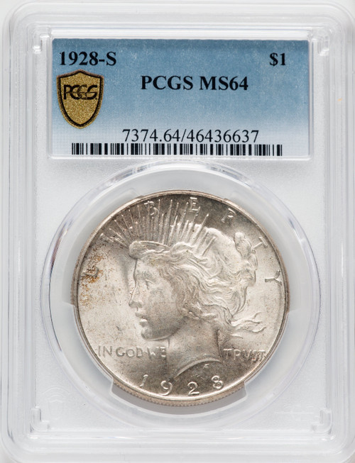 1928-S $1 Peace Dollar PCGS MS64