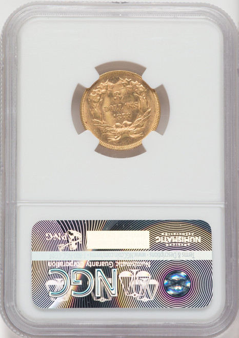 1878 $3 Three Dollar Gold Pieces NGC MS63