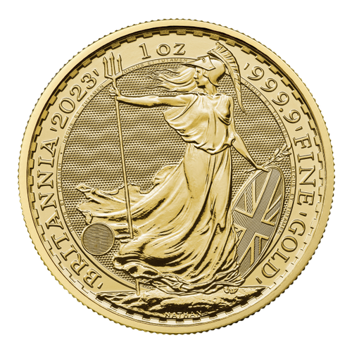 2023 1 oz British Gold Britannia Coin King Charles Obverse BU