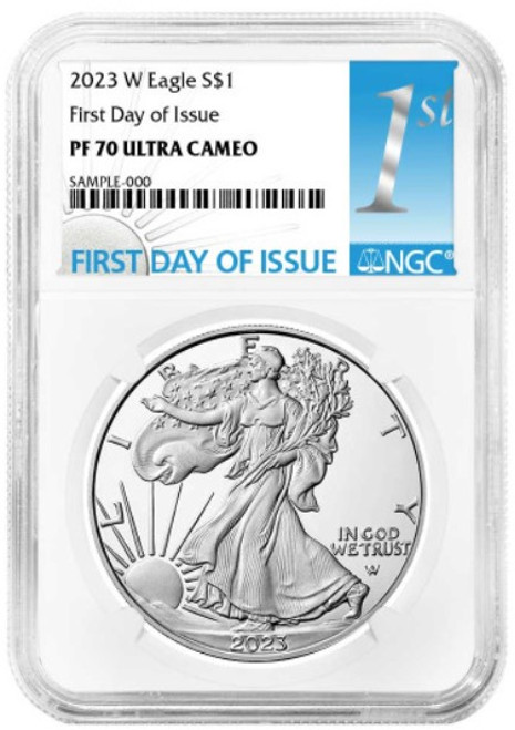 2023-W Proof Silver Eagle First Day of Issue NGC PF70 Ultra Cameo