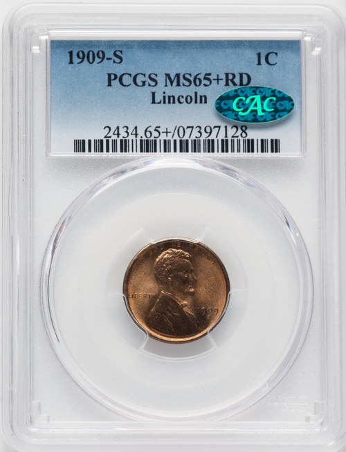 1909-S 1C Lincoln Lincoln Cent PCGS MS65+