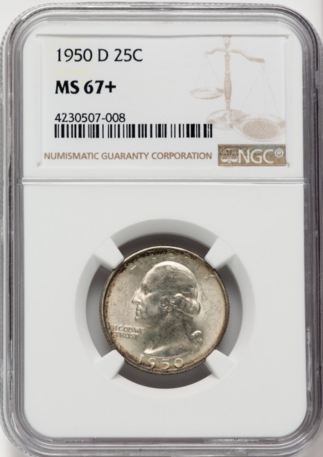 1950-D 25C NGC Plus Washington Quarter NGC MS67+