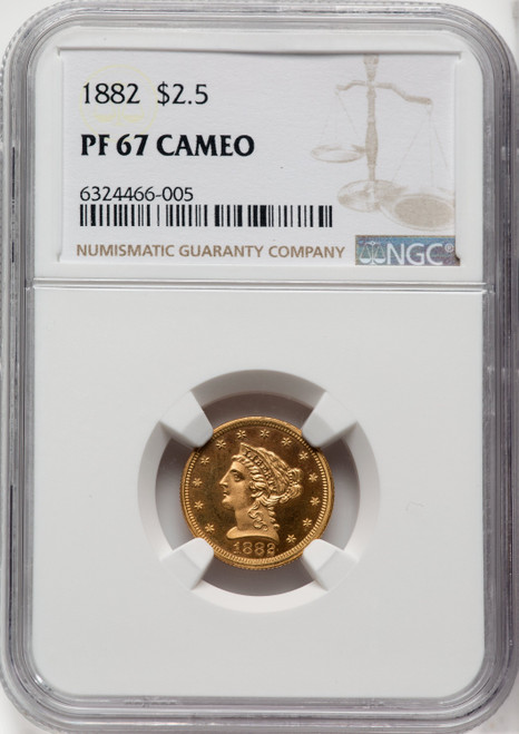 1882 $2.50 CA Proof Liberty Quarter Eagle NGC PR67