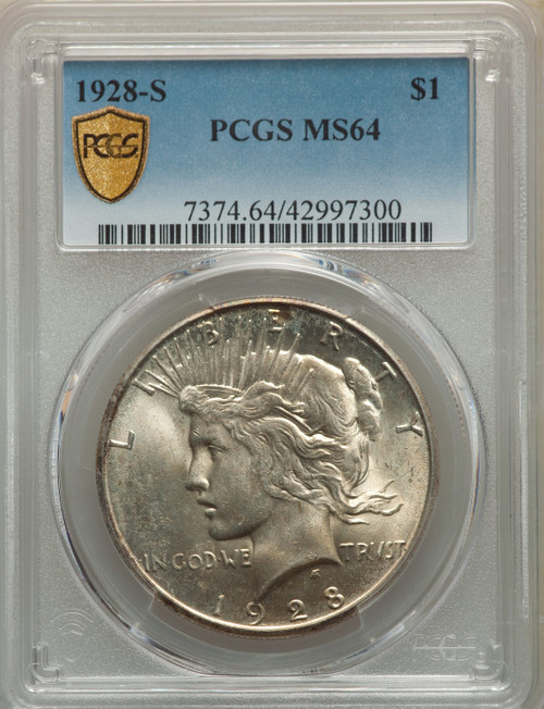 1928-S Peace Dollar PCGS MS64