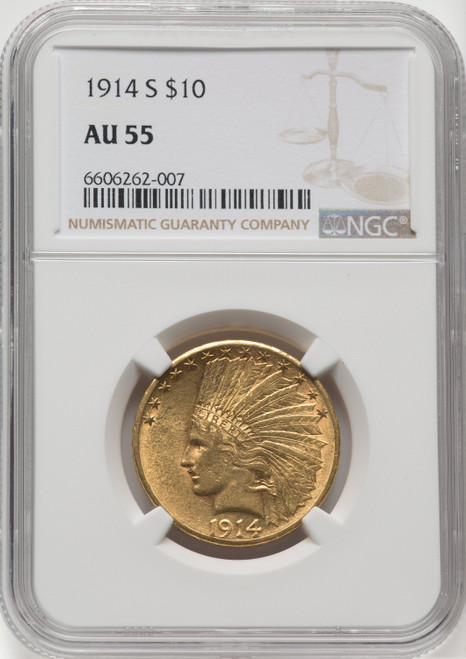 1914-S $10 Indian Eagle NGC AU55