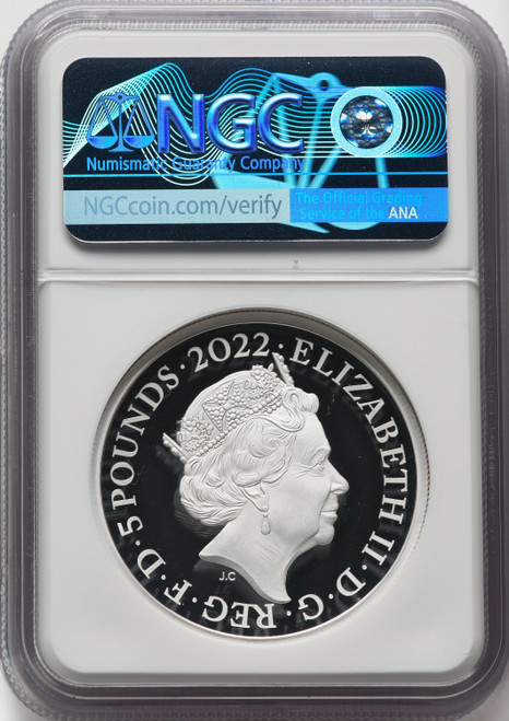 Elizabeth II silver Proof  King George I  5 Pounds (2 oz) 2022 PR70 Ultra Cameo NGC World Coins NGC MS70